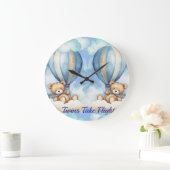 ツインズテイクフライト子供部屋 ラージ壁時計 (ホーム)