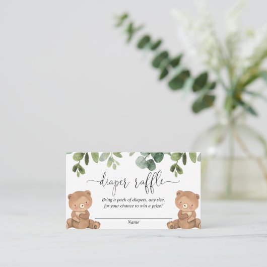 ツインズテディがオムツ男女兼用ラフを付ける エンクロージャーカード (スタンド正面)