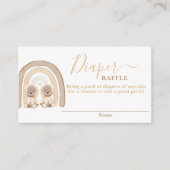 ツインズテディベアとレインボーおむつラッフルカード エンクロージャーカード (正面)