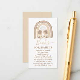 ツインズテディベアとレインボーブックforベビーカード エンクロージャーカード