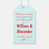 ツインズディノロール誕生日パーティーのお願い ギフトタグ (裏面)