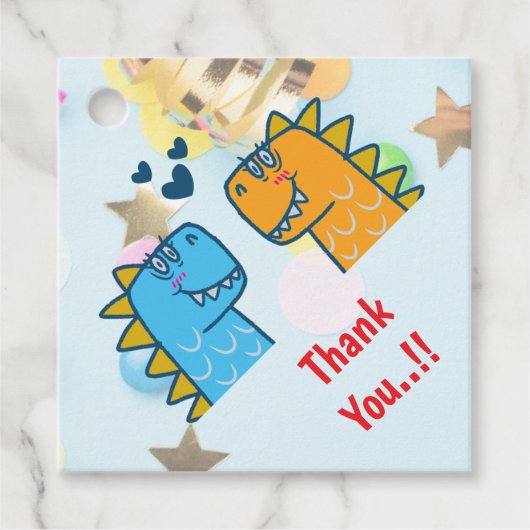 ツインズディノロール誕生日パーティー フェイバータグ (正面)