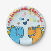 ツインズディノロール誕生日パーティー ペーパープレート (正面)