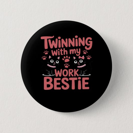 ツインズデイフレンズMatching Twinning Work Bestie Ca 缶バッジ (正面)