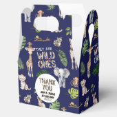 ツインズネイビーブルーサファリジャングルをテーマにした誕生日 フェイバーボックス (オープン)