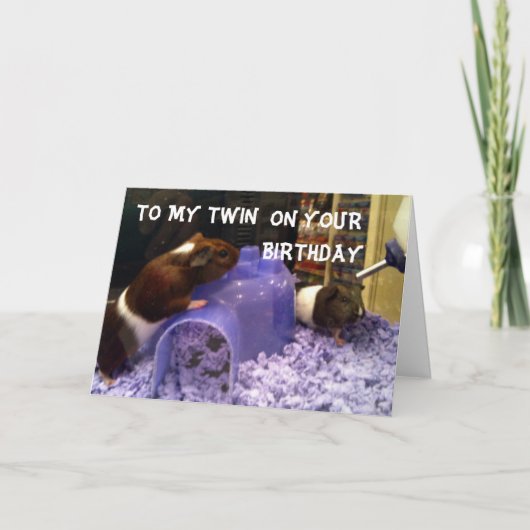 ツインズハムスターのユーモア=あなたの双子になる簡単 カード (正面)