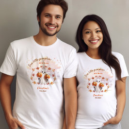 ツインズハロウィンカボチャ幽霊ユニセックスベビーシャワー Tシャツ