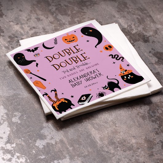 ツインズハロウィーンベビーシャワー スタンダードカクテルナプキン