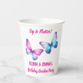 ツインズバタフライバースデーペーパカップ | Sip & Flutter 紙コップ
