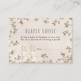 ツインズバニーフローラおむつラッフルエンクロージャカード エンクロージャーカード