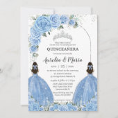 ツインズバハマブルーフローラドレスシルバーキンセアニラ 招待状 (正面)