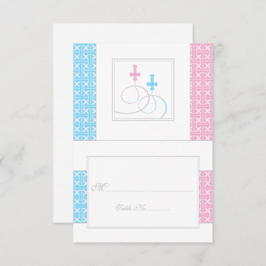 ツインズバプティステーブル座席表 | 折り畳み 招待状 (正面/裏面)