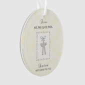 ツインズバプテスオンイエロー2クロスパーソナライズされた オーナメント (正面)