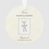 ツインズバプテスオンイエロー2クロスパーソナライズされた オーナメント (裏面)