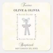 ツインズバプテスオンイエロー2クロスパーソナライズされた スクエアシール (正面)