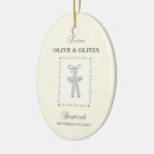 ツインズバプテスオンイエロー2クロスパーソナライズされた セラミックオーナメント (左)