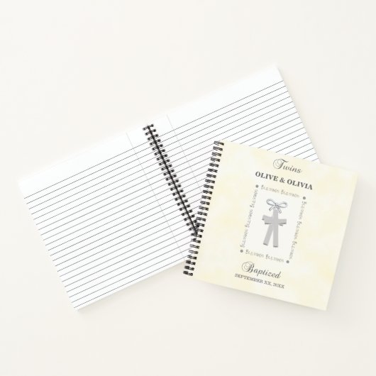 ツインズバプテスオンイエロー2クロスパーソナライズされた ノートブック (内部)