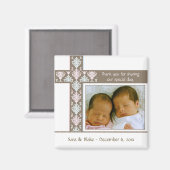 ツインズバプテスマ/《キリスト教》洗礼式や命名式好意 |フォトマグネット マグネット (正面/裏面)