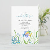 ツインズバースデーパーティーかわいい熱帯魚 招待状 (スタンド正面)