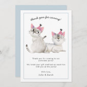 ツインズバースデーパーティーポーソームキャッツ サンキューカード (正面/裏面)