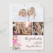 ツインズパステル野生の花春ダブル卒業 招待状 (裏面)