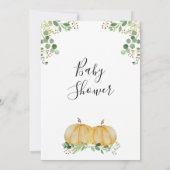 ツインズパンプキングリーンリーフベビーシャワー招待状 招待状 (裏面)