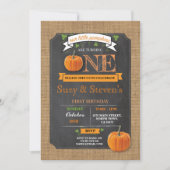 ツインズパンプキン第1ファーストワンバースデーパーティ招待状 招待状 (正面)