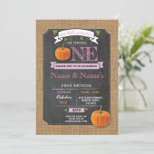 ツインズパンプキン1stファーストワンバースデーパーティー招待状 招待状 (スタンド正面)