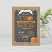 ツインズパンプキン2ndセカンドツーバースデーパーティー招待状 招待状 (スタンド正面)