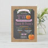 ツインズパンプキン2ndセカンドツーバースデーパーティー招待状 招待状 (スタンド正面)