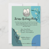 ツインズパーティーの親を赤ちゃんシャワーにする 招待状 (正面)