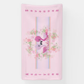 ツインズピンクのフラミンゴ赤ちゃんパーソナライズされたシャワー 横断幕 (縦)