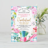 ツインズピンクブルーアリスOnederland 1st誕生日 招待状 (スタンド正面)