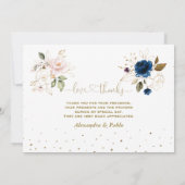 ツインズピンクブルーフラワープライマーライマーニーニトYバウティゾ サンキューカード (裏面)