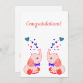 ツインズピンクベビーゾウおめでとう誕生 (正面/裏面)