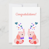 ツインズピンクベビーゾウおめでとう誕生 (正面)