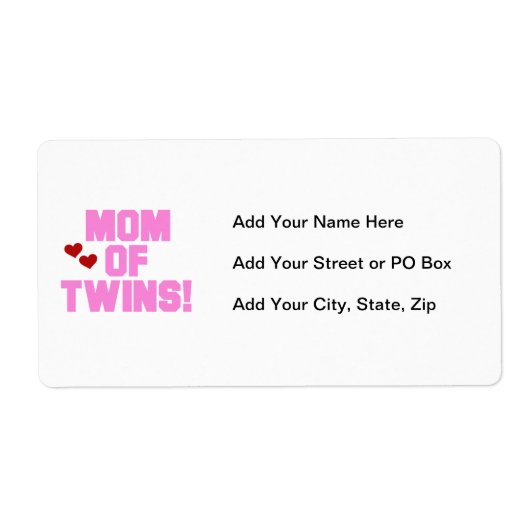 ツインズピンク文字ギフトの母 ラベル (正面)