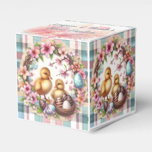 ツインズファーストイースターパーティー- 2羽のアヒル フェイバーボックス (正面サイド)