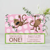 ツインズファーストバースデーパーティ招待状 招待状 (スタンド正面)