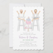 ツインズファースト誕生日スマッシュ 招待状 (正面)