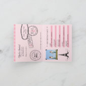 ツインズファースト誕生日パリパスポート招待状 招待状 (内部)