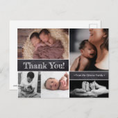 ツインズフォトコラージュベビー誕生のお知らせ 案内ポストカード (正面/裏面)