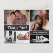 ツインズフォトコラージュベビー誕生のお知らせ 案内ポストカード (正面)