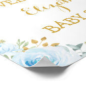 ツインズフローラホットエアバルーン赤ちゃんシャワーへようこそ ポスター (角)