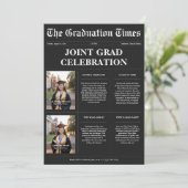 ツインズブラック新聞共同卒業写真 招待状 (スタンド正面)