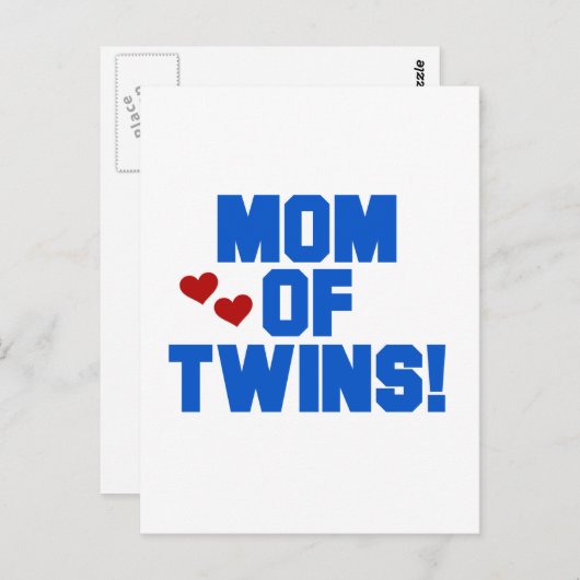 ツインズブルーの文字Tシャツとギフトのお母さん ポストカード (正面/裏面)