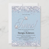 ツインズブルーエレファントグリッター 招待状 (正面)