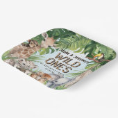 ツインズブルージャングル動物ワイルドワンサファリをテーマにした ペーパープレート (傾斜あり)