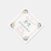 ツインズブルーフローラツインガールズベビーシャワー スタンダードカクテルナプキン (角)