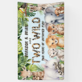 ツインズブルーワイルドボーイ2nd誕生日の背景 横断幕 (縦)